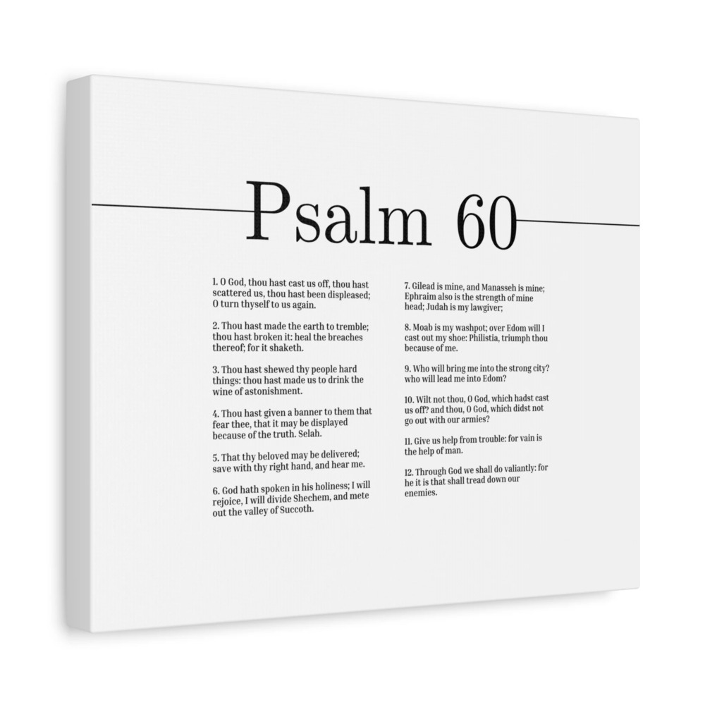 Scripture Canvas His Holiness Psalm 60 Christian Wall Art Bible Verse Print
